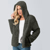 Split  Zipper Hooded Long Sleeve Plush Coat