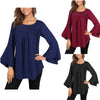 Ruffled Sleeves Solid Color Loose T-Shirt