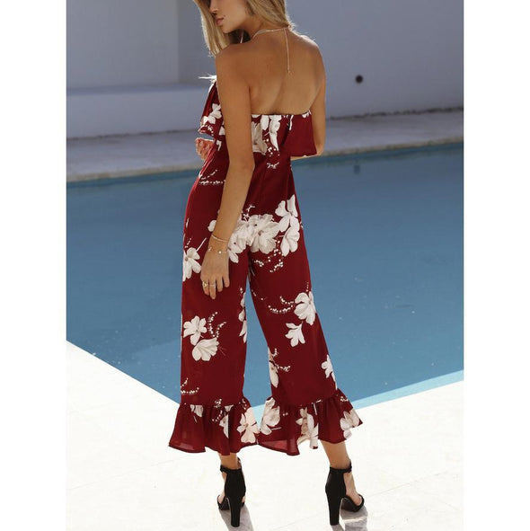 Bohemian Sexy Printing Chiffon Jumpsuit