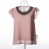 Women's ruffled sleeve chiffon shirt