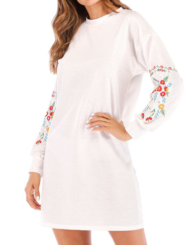 New O-Neck Embroidered Long-Sleeved Sweatshirt