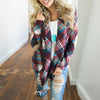 Patchwork  Plaid  Long Sleeve Cardigans