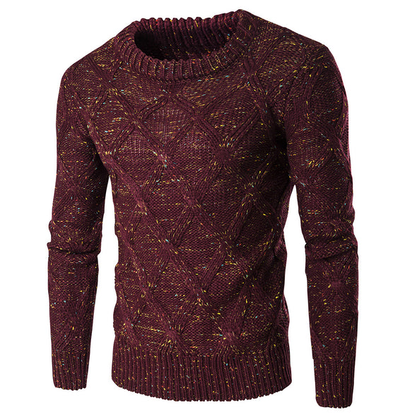 Men's Thick Warm Color Dot Red Sweater