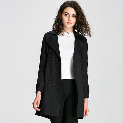 Fashion Slim Double-breasted Long Sleeve Coat