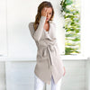 Lace-Up V-Neck Cardigan Irregular Windbreaker Coat