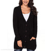 Casual Long Sleeved Solid Color Sweater Cardigan