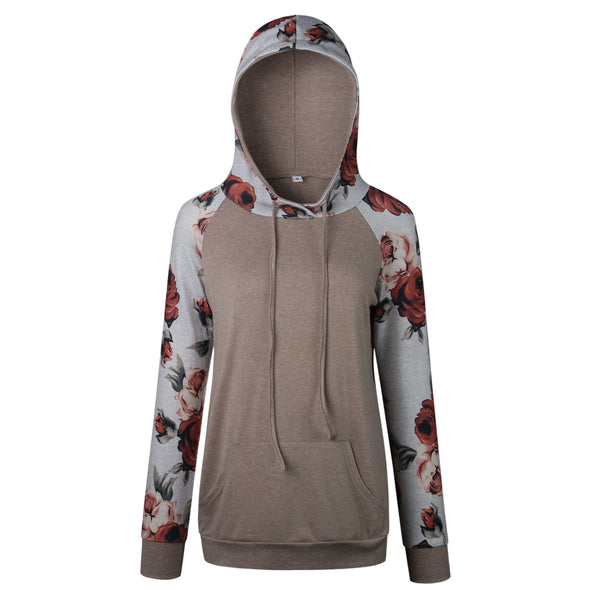 Printed Tie Long Sleeve Hoodies