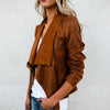 New Solid Color Lapel Zip Jacket