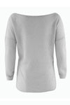 Asymmetric Neck  Asymmetric Hem  Plain Sweaters