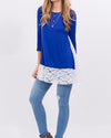 Lace Long Sleeve Stitching Casual T-Shirt