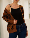 Casual Tricolor Leopard Print Long Sleeve Sweaters