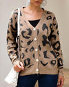 Casual Tricolor Leopard Print Long Sleeve Sweaters