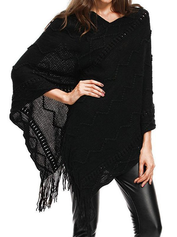 Irregular Knitted Tassel Sweater