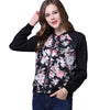 Print Zipper Long Sleeve Round Neck Jackets