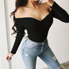 V-neck Long Sleeve Button Bodysuit