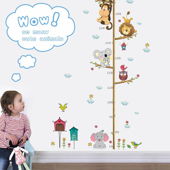 Cartoon Animal Height Wall Sticker