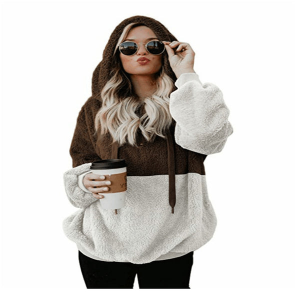 Long Sleeved Contrast Hooded Sweater