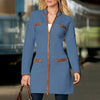 Simple Ladies Zipper Wool Coat Trench Outerwear