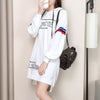 Long-Sleeved Embroidered Loose Hooded Sweatshirt