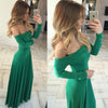 Cutaway Shoulder Long Sleeve Evening Dress