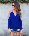 Sexy Strapless V-Neck Cross Chiffon Shirt