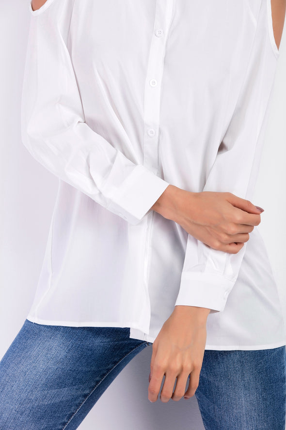 New Off-The-Shoulder Long-Sleeved Shirt