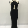 Solid Color Spaghetti Straps Sleeveless Evening Dress