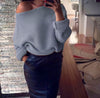 Sexy Solid Color Strapless Shoulder Sweaters