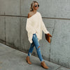 Solid Color Long-Sleeved Shoulder Sweater