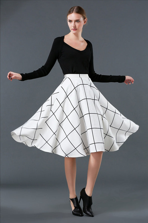 Fashion Plaid Wild Swing Skirt