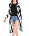 Stylish Slim Long Striped Cardigan Coat