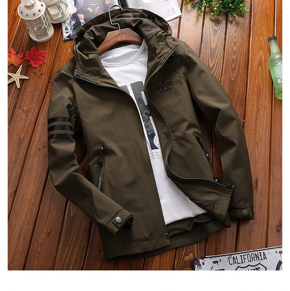 Loose Large Size Hooded Casual Cotton Men's Jacket