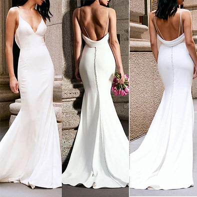 Sexy V Neck Sleeveless Evening Maxi Dress