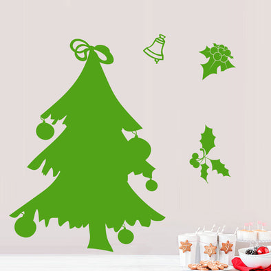 Green Christmas Tree Bell Wall Sticker