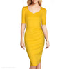 High-Elastic V-Neck Slim Bodycon Dress