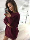 New Casual Solid O-Neck Long Sweater