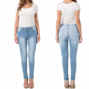casual solid color high waist trousers jeans