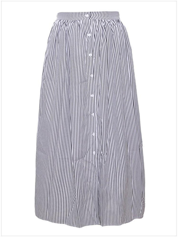 casual Stripe split high waist maxi skirts