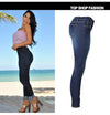 casual solid color high waist bodycon trousers jeans