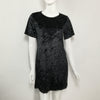 Fashion Solid O-Neck Stitching Velvet Shift Dress