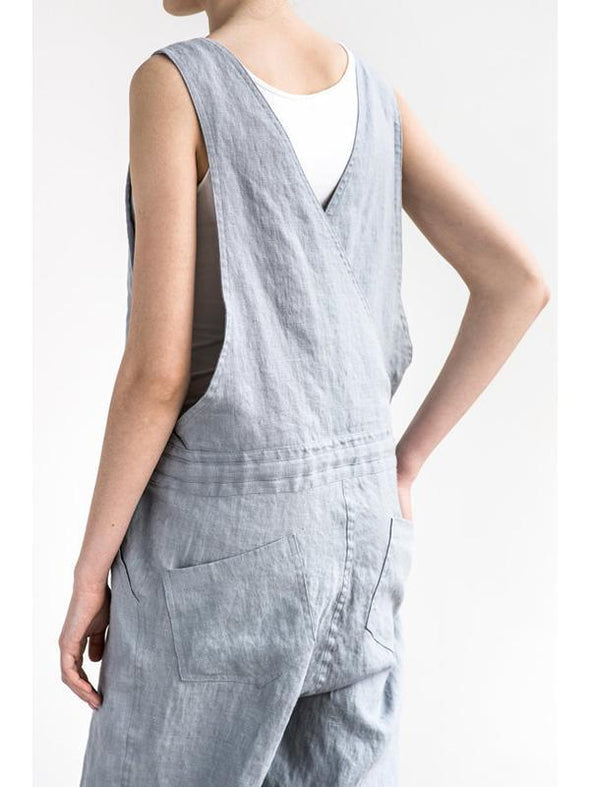 Solid Color Sleeveless Casual Loose Jumpsuit