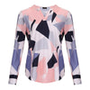 Women's Print V-neck Long Sleeve Shirt