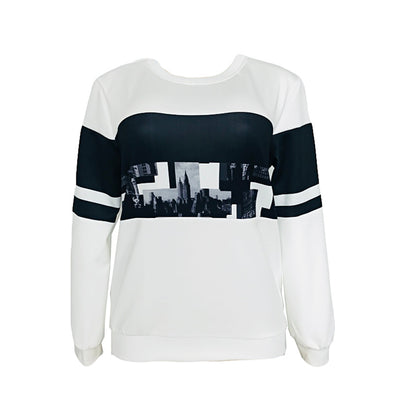 New Printed Long-Sleeved Sweatshirt