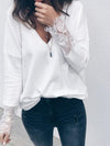 Fashion Lace Knitting Long Sleeves Sweater Tops