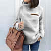 Casual Stand Collar Solid Color Long Sleeve Plus Velvet Fur Sweater