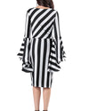 Women's Long Sleeve Striped Bodycon Dress