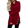 Solid Color Pile Collar Long Sleeve Pullover Sweater