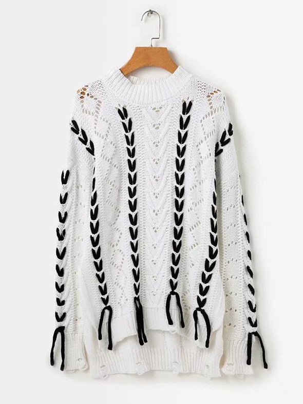 Tassels Hollow Knitting Sweater Tops