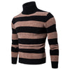 New Turtleneck Slim Men's Striped Turtleneck Sweater