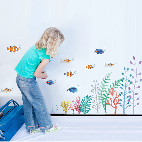 Cartoon Fish Underwater World Decorative Wall Stickers